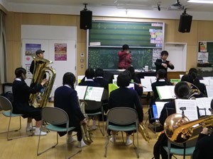 吹奏楽部練習風景取材