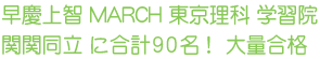 早慶上智 大幅増！16名（＋6）