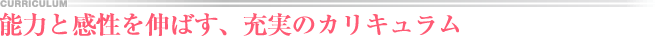 能力と完成を伸ばす、充実のカリキュラム