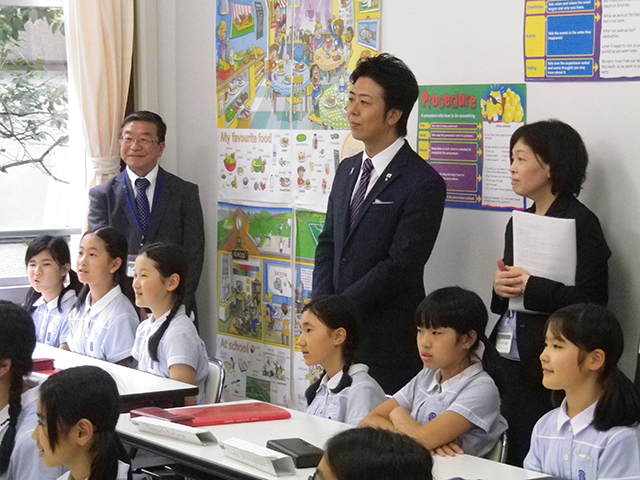 高島市長来校写真1